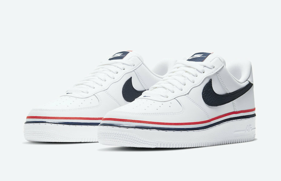 nike air force 1 white red blue